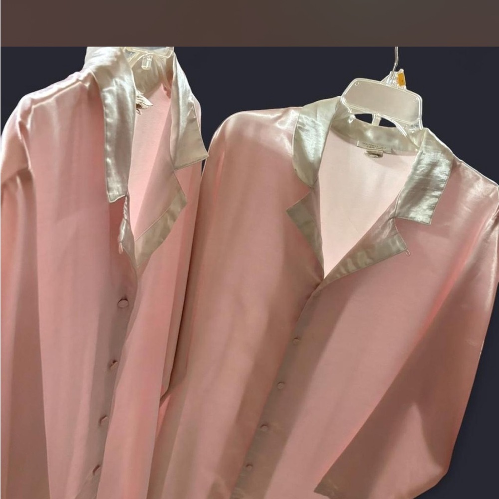Victoria's Secret vintage-style, pink satin button-down nightgown